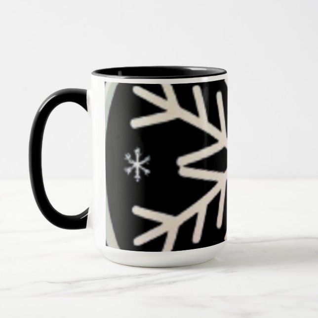 Caneca Minimal Snowflake Icon –  Winter Holiday design  (Esquerda)