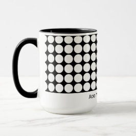 Caneca Minimal White Dots on Solid Black Background