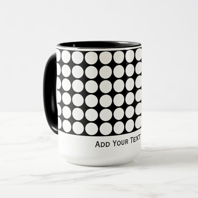 Caneca Minimal White Dots on Solid Black Background (Frente Esquerda)