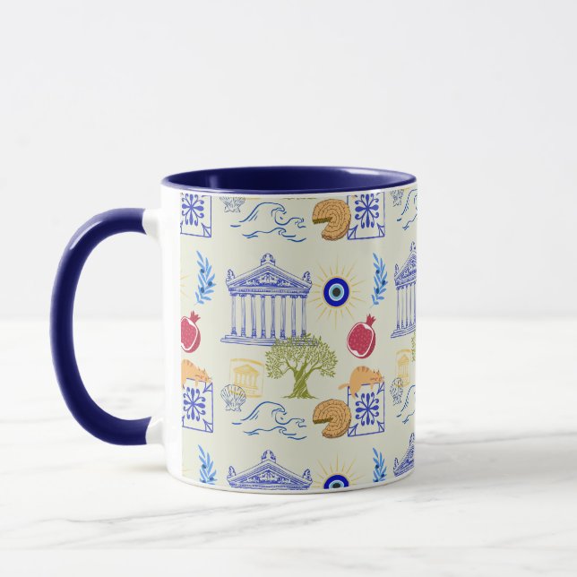 Caneca Minimalismo de Férias na Grécia (Esquerda)