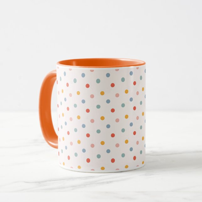 Caneca Minimalist Abstract Tiny Spots Pastel Earth Tones  (Frente Esquerda)