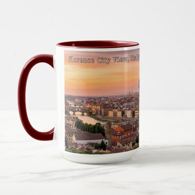Caneca Minimalist Florence Italy Aesthetic City View Mug (Esquerda)