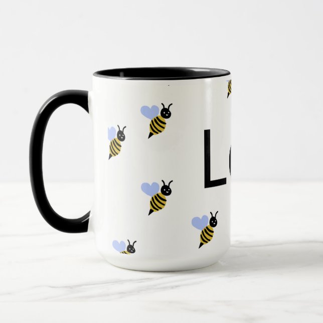 Caneca Minimalist Love & Bees – Presente Romântico (Esquerda)