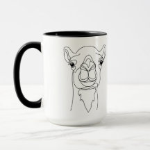 Minimalist One Line Camel Face Mug – Modern Contin