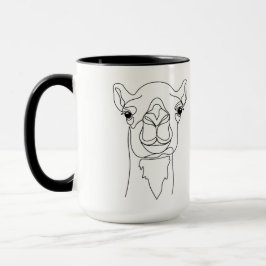 Caneca Minimalist One Line Camel Face Mug – Modern Contin