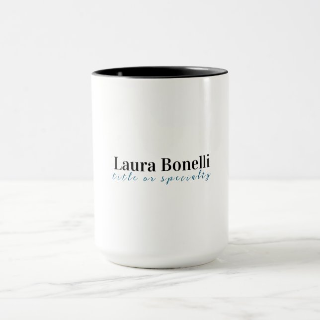 Caneca Minimalist Professional Modern Plain Name Title (Centro)