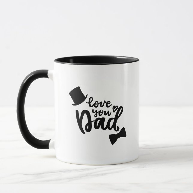Caneca Minimalist Stylish Monochrome Love You Dad Classy (Esquerda)
