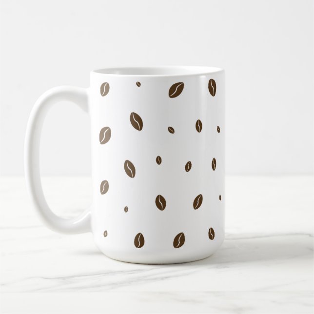 Caneca Minimalista com Padrão de Grão de Café (Esquerda)