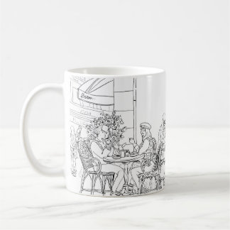 Caneca Minimalista de Linha Artística de Café Pari