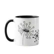 Caneca Minimalista Dente-de-Leão - Arte Botânica L