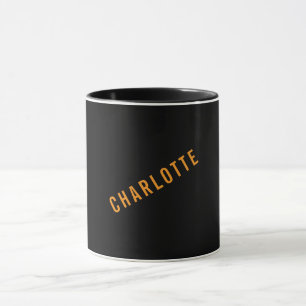 Caneca Minimalista Elegante Clássico Profissional Nome Pr