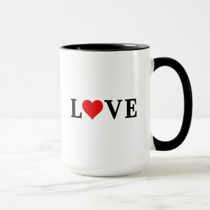 Caneca Minimalista Elegante do Coração do AMOR Clássico