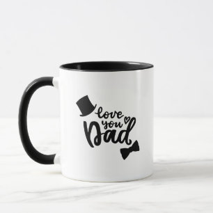 Caneca Minimalista Elegante Monocromático Amo Você Pai So