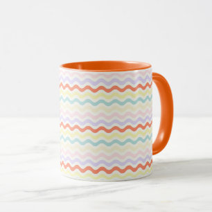 Caneca Minimalista Moderno Ondas Pastéis Escalonadas Line