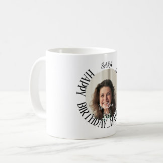 caneca minimalista personalizada de café de aniver
