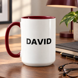 Caneca Minimalista Two Tone com Nome ou Logotipo P