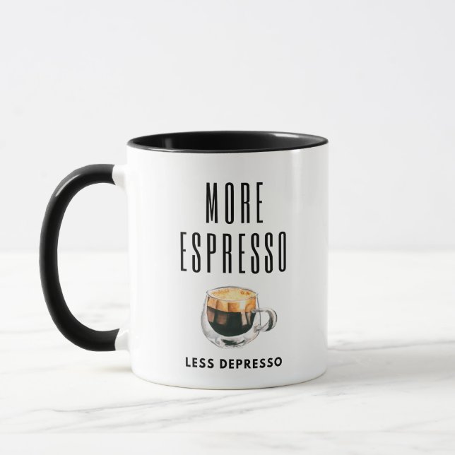 Caneca Minimizador Mais Espresso Engraçado Café Estético (Esquerda)