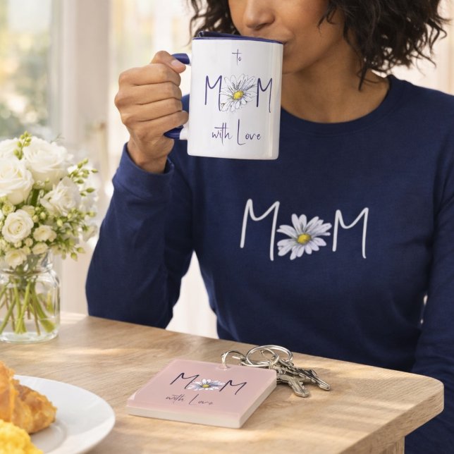 Caneca Mínimo Cravo de Água Naval Branco Dia das Mães (Criador carregado)