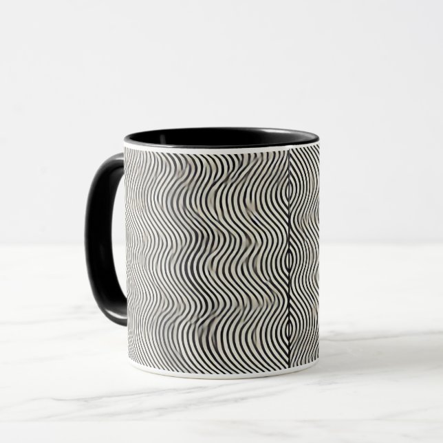 Caneca Mínimo de Ondas de Café (Frente Esquerda)
