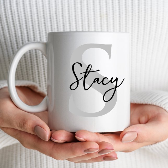 Caneca Mínimo - Letra Inicial Monograma Presentes de Nata (Criador carregado)