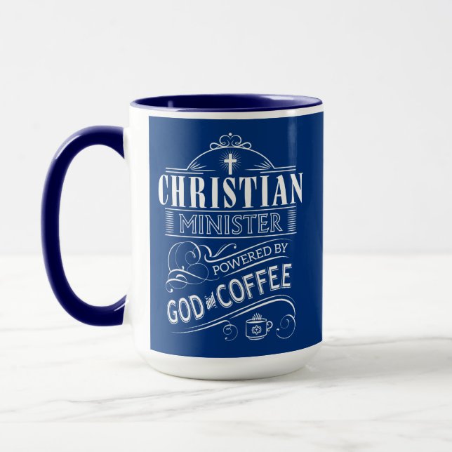Caneca Ministro cristão, psto pelo deus e pelo café (Esquerda)