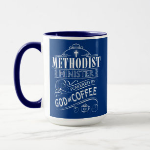 Caneca Ministro metodista, psto pelo deus e pelo café