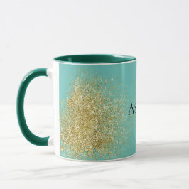 Caneca Mint Dourada Glitzy Glitter