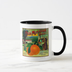 Caneca Missão velha LabelFullerton alaranjado, CA