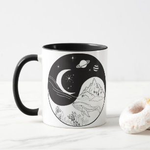 Caneca Mística Celestial Yin Yang Significa Amor      