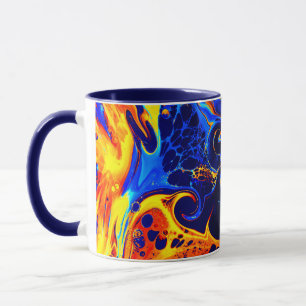 Caneca mistura colorida de tintas de néon a rodar a pret