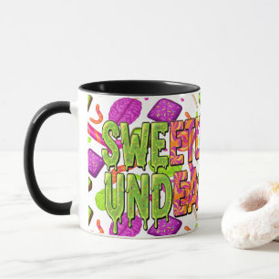 Caneca Mistura Macabra de Doces e Zumbis para o Halloween