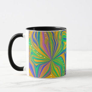 Caneca Mistura Verde Psicodélica Abstrata Colorida