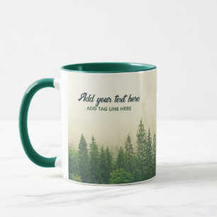 Caneca Misty Pine Forest Trees - Proteção Personalizada