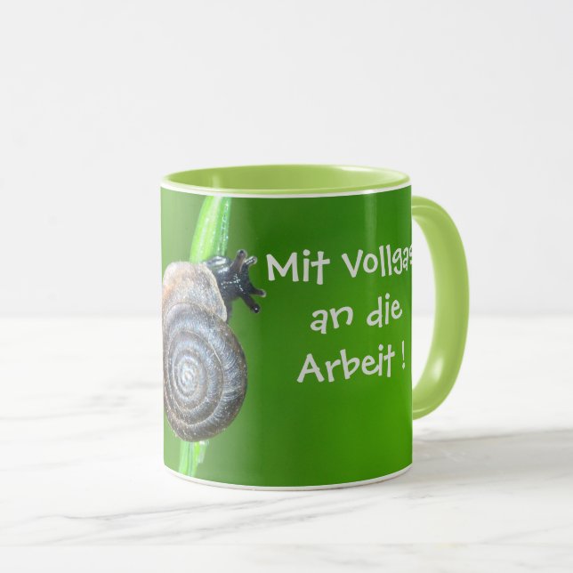 Caneca Mit Schnecke vollgas zur Arbeit (Frente Esquerda)