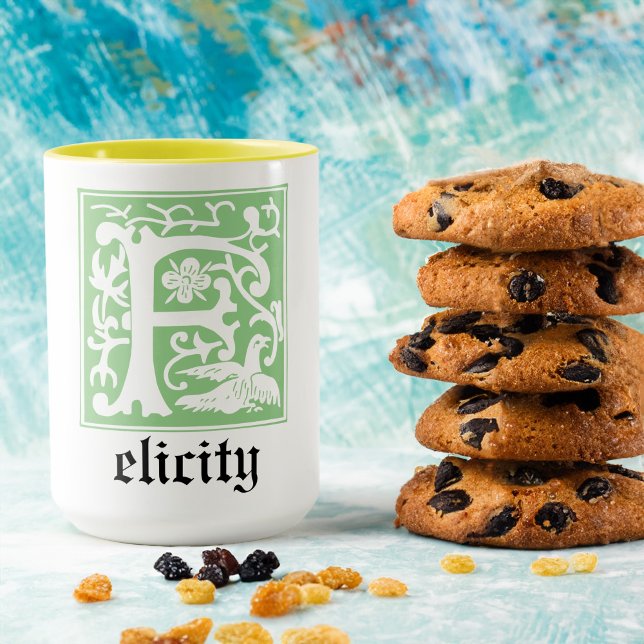 Caneca Mítica do século XVI cria Capital Decorativo F (Criador carregado)