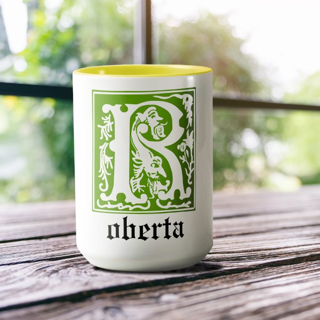 Caneca Mítica do século XVI cria Capital Decorativo R (Criador carregado)