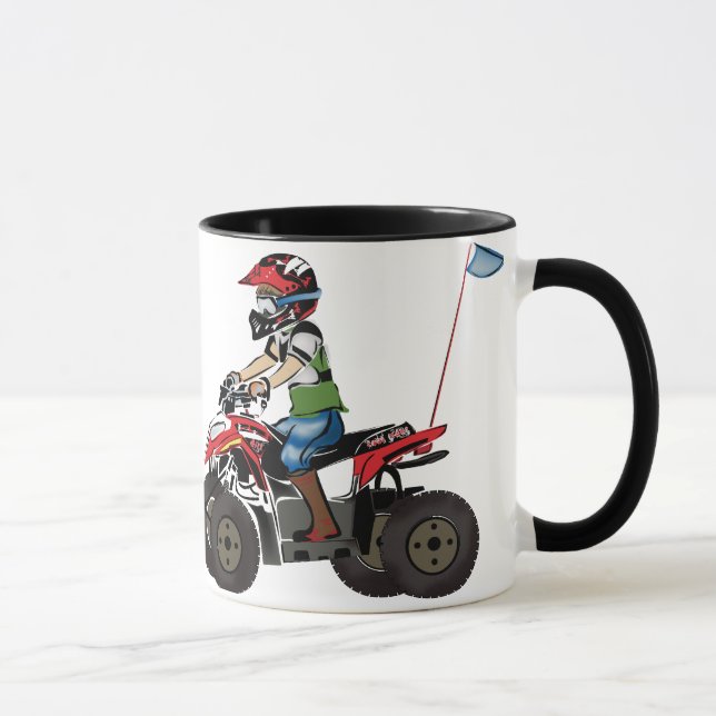 Caneca Miúdo vermelho e preto de ATV (Direita)