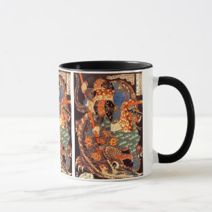 Caneca Miyamoto Musashi Kuniyoshi Belas Artes Japonesas