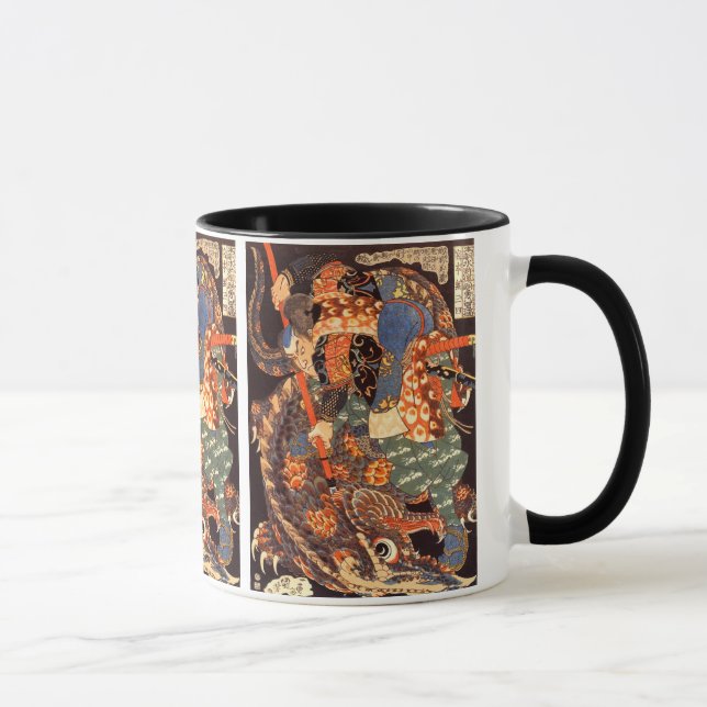 Caneca Miyamoto Musashi Kuniyoshi Belas Artes Japonesas (Direita)