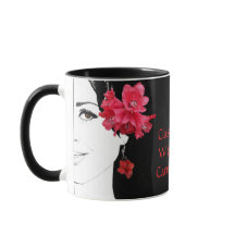 Moça encarada com ilustração de moda floral person