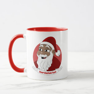 Caneca Moção de desenho animado do Papai Noel preto
