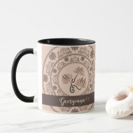 Caneca Mocha Rococo de Revival Personalizado Dot Mandala