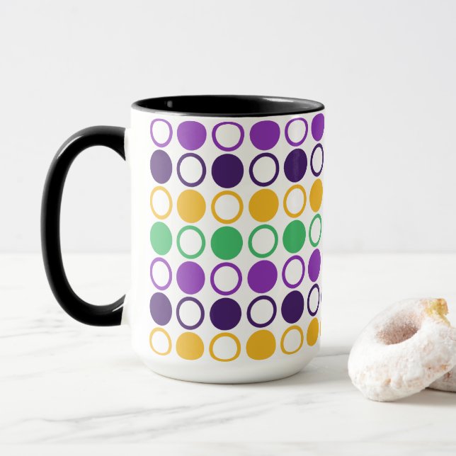 Caneca Mod Mardi Gras Dots (Com Donut)