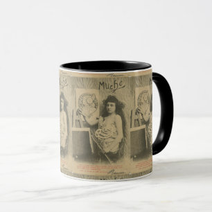 Caneca Modelo da arte da mulher do mucha de Alphonse do