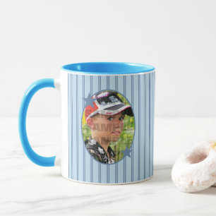 Caneca Modelo de Foto Azul Personalizado
