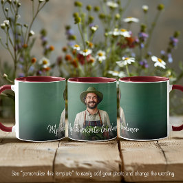 Caneca Modelo de Foto do Melhor Jardineiro com Texto Chiq