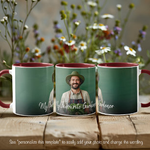 Caneca Modelo de Foto do Melhor Jardineiro com Texto Chiq