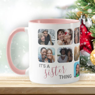 Caneca Modelo de foto Sister Thing 14 cantos arredondados
