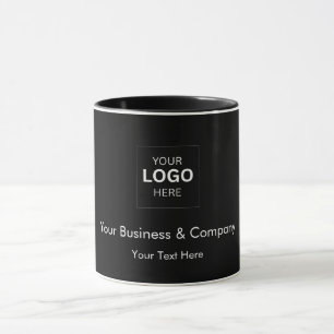 Caneca Modelo de logotipo de negócios de luxo preto perso