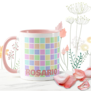 Caneca Modelo de nome de blocos Pastel